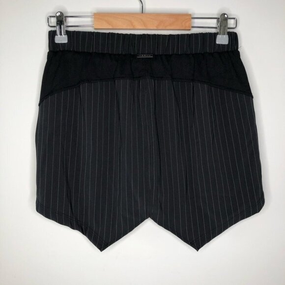 Koral Black Pinstripe Skort Pointed Skirt Hem  Over Mesh Shorts - Picture 5 of 7